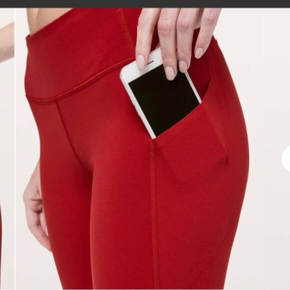 Lululemon Pace Rival Crop Womens 4 Dark Red 22" Inseam W6AXMS - Picture 2 of 12